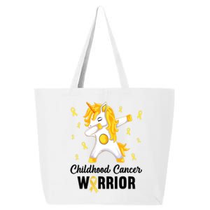 Childhood Cancer Warrior Unicorn We Wear Gold 25L Jumbo Tote