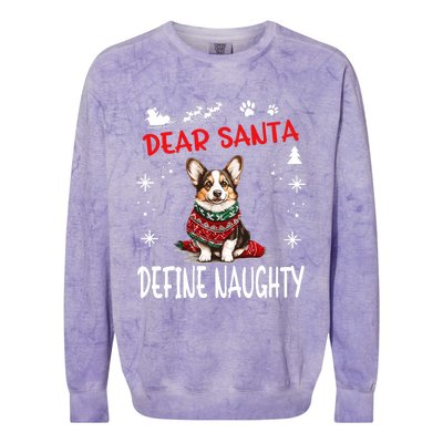 Cute Cardigan Welsh Corgi Dog Christmas Dear Santa Define Colorblast Crewneck Sweatshirt