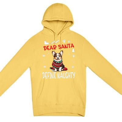 Cute Cardigan Welsh Corgi Dog Christmas Dear Santa Define Premium Pullover Hoodie