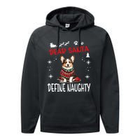 Cute Cardigan Welsh Corgi Dog Christmas Dear Santa Define Performance Fleece Hoodie