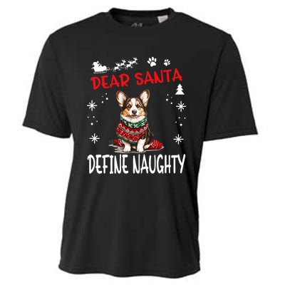 Cute Cardigan Welsh Corgi Dog Christmas Dear Santa Define Cooling Performance Crew T-Shirt