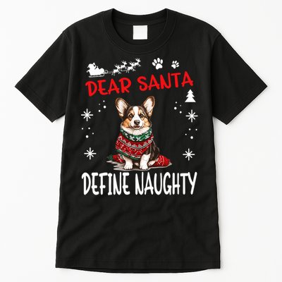 Cute Cardigan Welsh Corgi Dog Christmas Dear Santa Define Tall T-Shirt