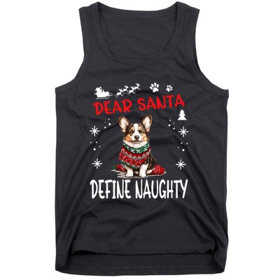 Cute Cardigan Welsh Corgi Dog Christmas Dear Santa Define Tank Top