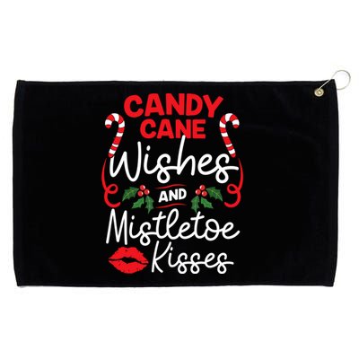 Candy Cane Wishes And Mistletoe Kisses Christmas Costume Grommeted Golf Towel