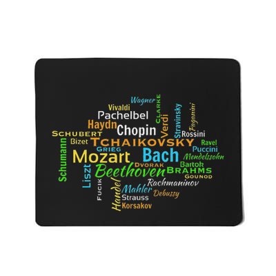 Classical Composers Word Cloud Music Lovers Mousepad