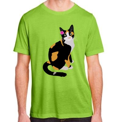 Calico Cat With Pink Flower Calico Mom Cat Lover Meaningful Gift Adult ChromaSoft Performance T-Shirt