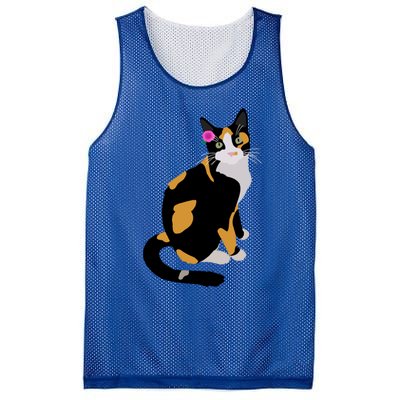 Calico Cat With Pink Flower Calico Mom Cat Lover Meaningful Gift Mesh Reversible Basketball Jersey Tank