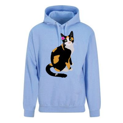 Calico Cat With Pink Flower Calico Mom Cat Lover Meaningful Gift Unisex Surf Hoodie