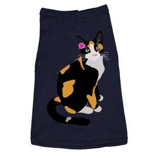 Calico Cat With Pink Flower Calico Mom Cat Lover Doggie Tank