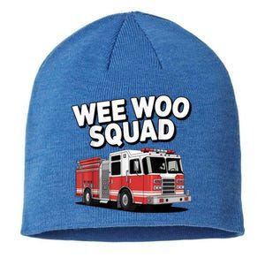 Cool Cute Wee Woo Squad Funny Firefighter Art Sustainable Beanie