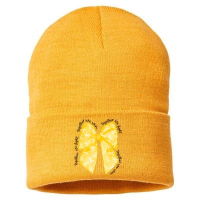 Childhood Cancer Warrior Together We Fight Together We Win Sustainable Knit Beanie