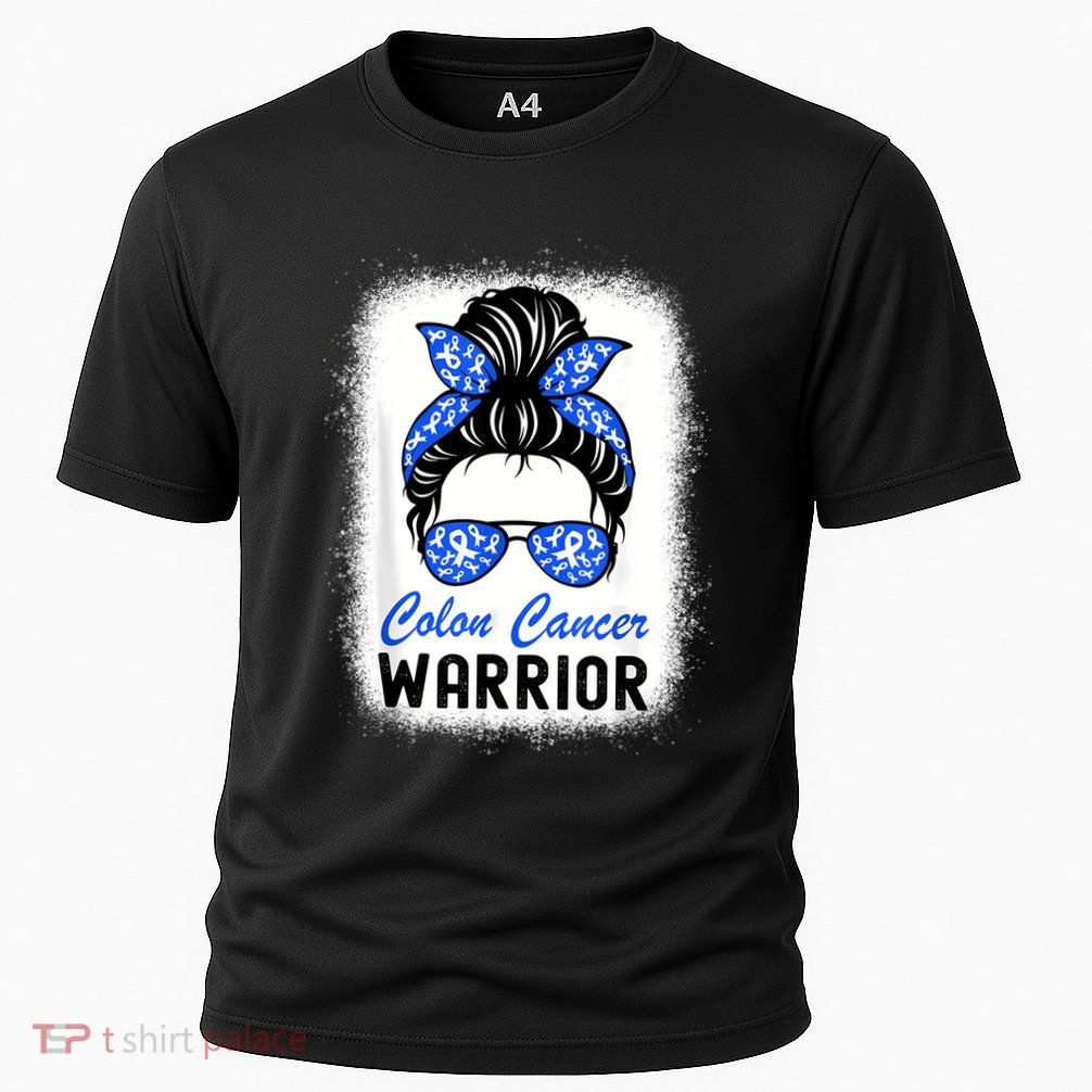 Colon Cancer Warrior Blue Messy Bun Colon Cancer Awareness Cooling Performance Crew T-Shirt