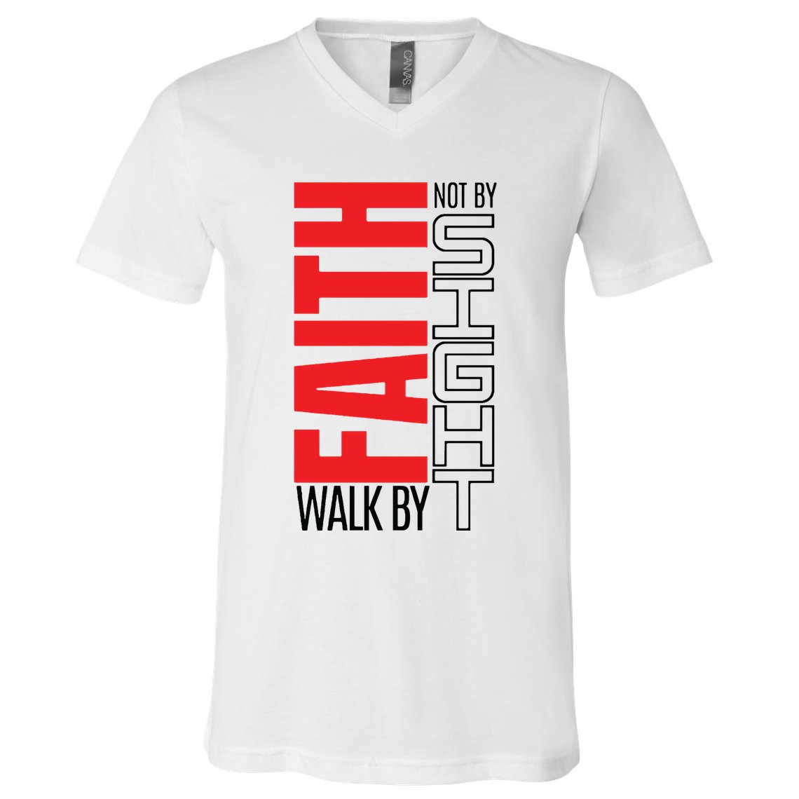Christian Christian Walk By Faith Not By Sight V-Neck T-Shirt