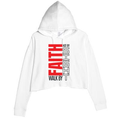 Christian Christian Walk By Faith Not By Sight Crop Fleece Hoodie