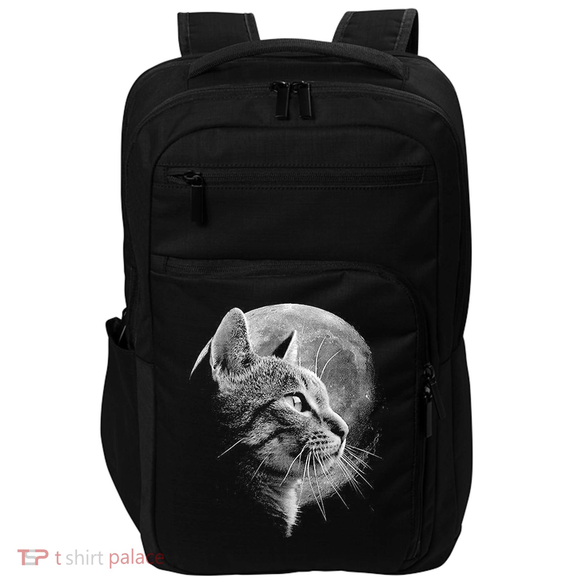 Cute Cat With Moon Funny Cat Impact Tech Backpack