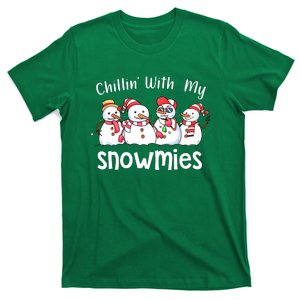 Cute Chillin With My Snowmies Christmas Pajamas Snowman Xmas Gift T-Shirt