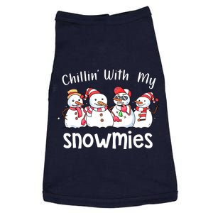 Cute Chillin With My Snowmies Christmas Pajamas Snowman Xmas Gift Doggie Tank