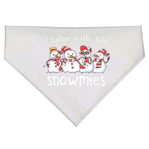 Cute Chillin With My Snowmies Christmas Pajamas Snowman Xmas Gift USA-Made Doggie Bandana