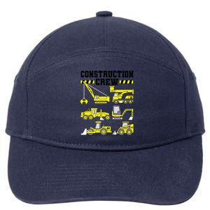 Construction Crew Worker Excavator Boy Girl 7-Panel Snapback Hat