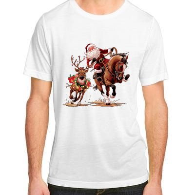 Christmas Cowboy Western Xmas Funny Cowboy Santa Bulldogging Adult ChromaSoft Performance T-Shirt