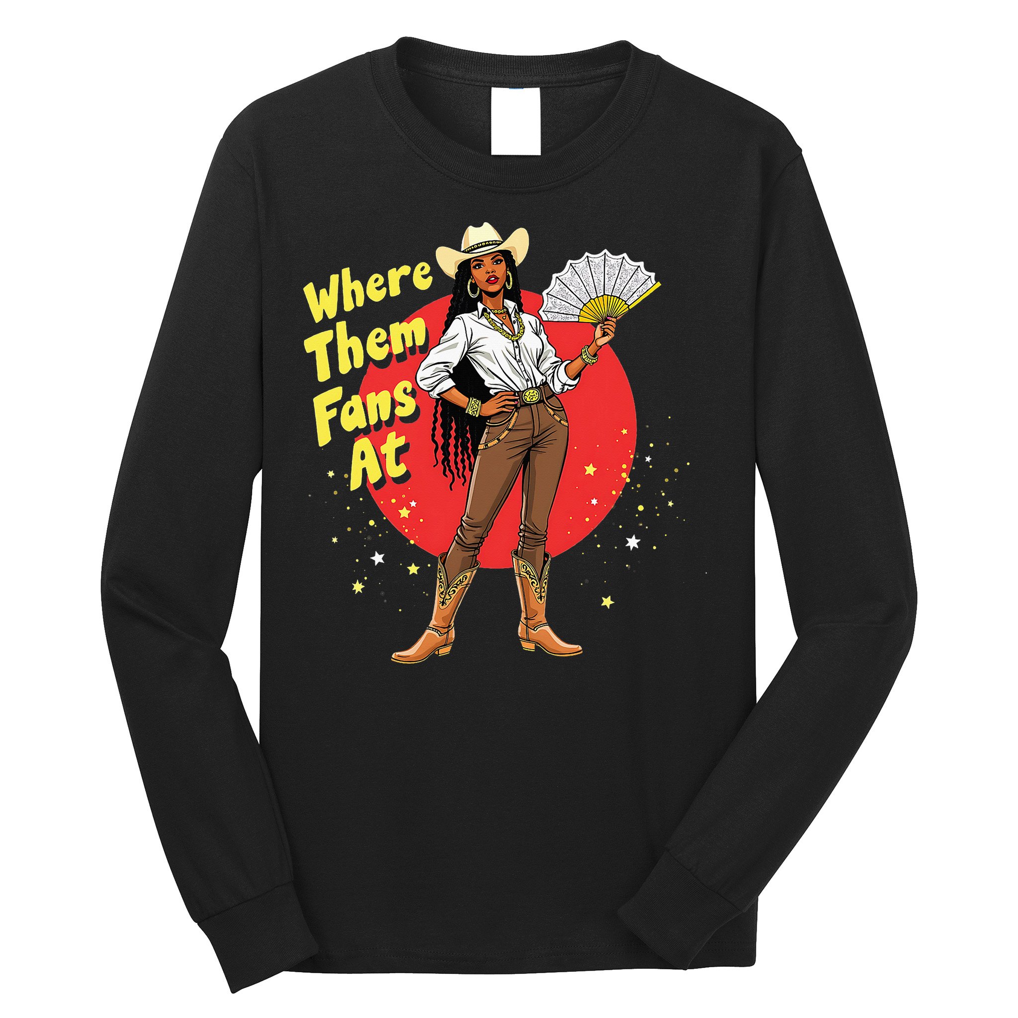 Cowgirls Country Where Them Fans At Melanin Life Women Long Sleeve Shirt