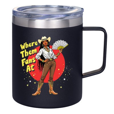 Cowgirls Country Where Them Fans At Melanin Life Women 12oz Stainless Steel Coffee Mug