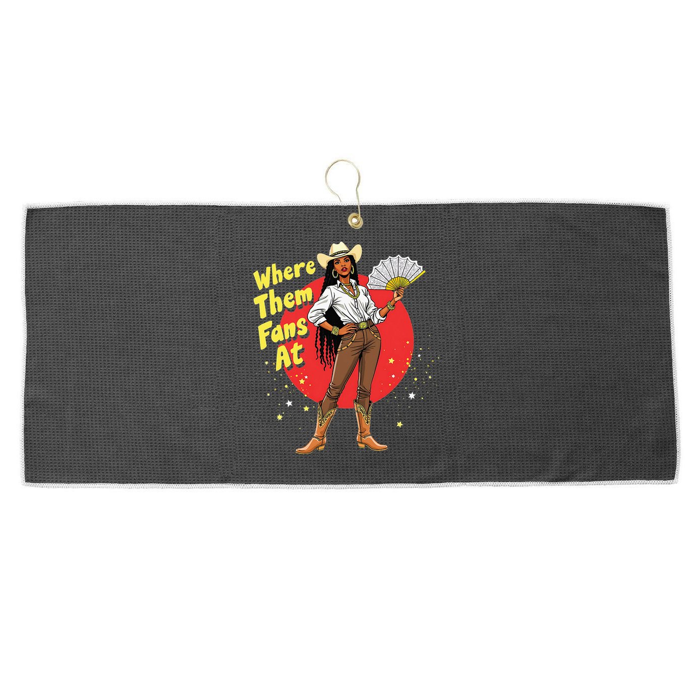 Cowgirls Country Where Them Fans At Melanin Life Women Large Microfiber Waffle Golf Towel