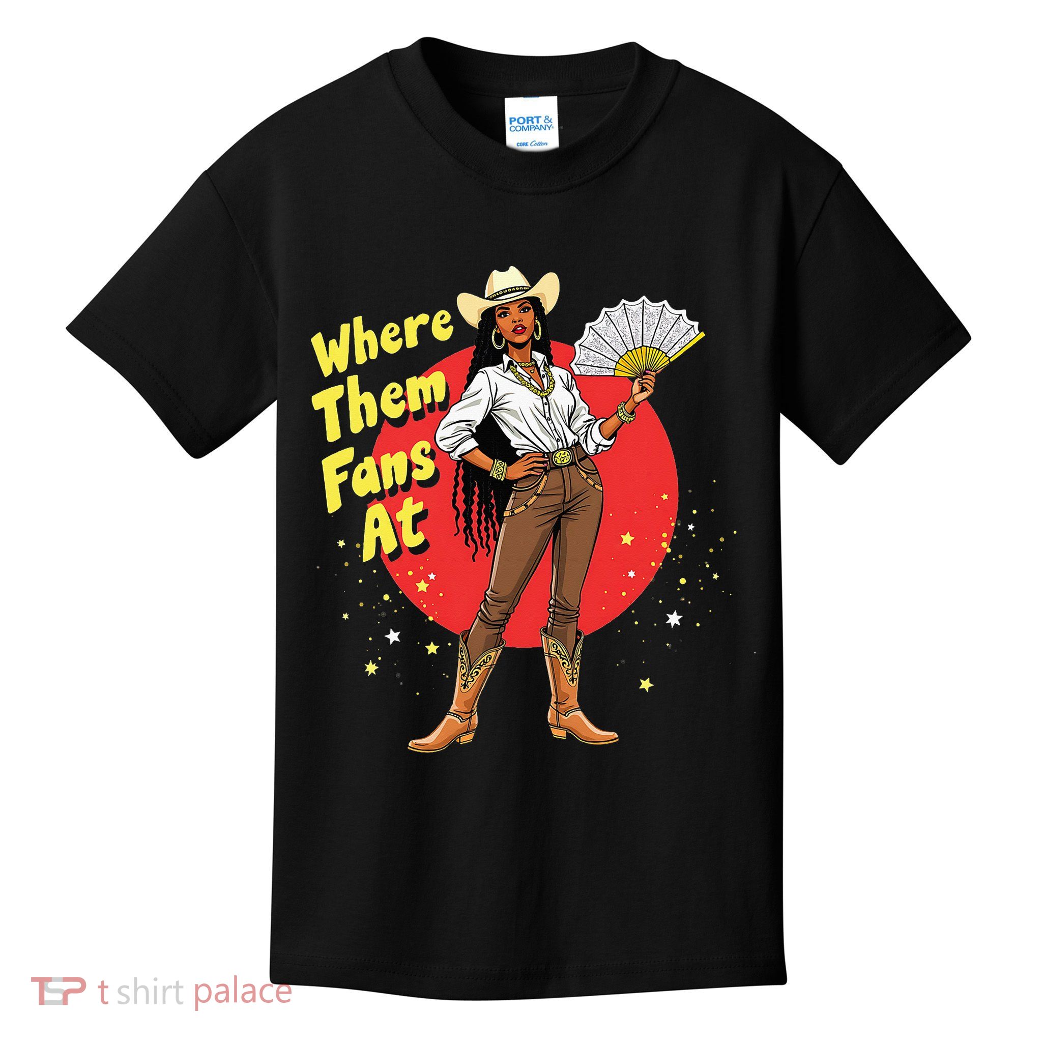 Cowgirls Country Where Them Fans At Melanin Life Women Kids T-Shirt