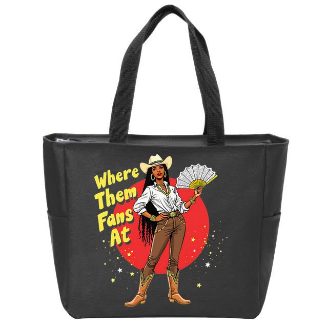 Cowgirls Country Where Them Fans At Melanin Life Women Zip Tote Bag