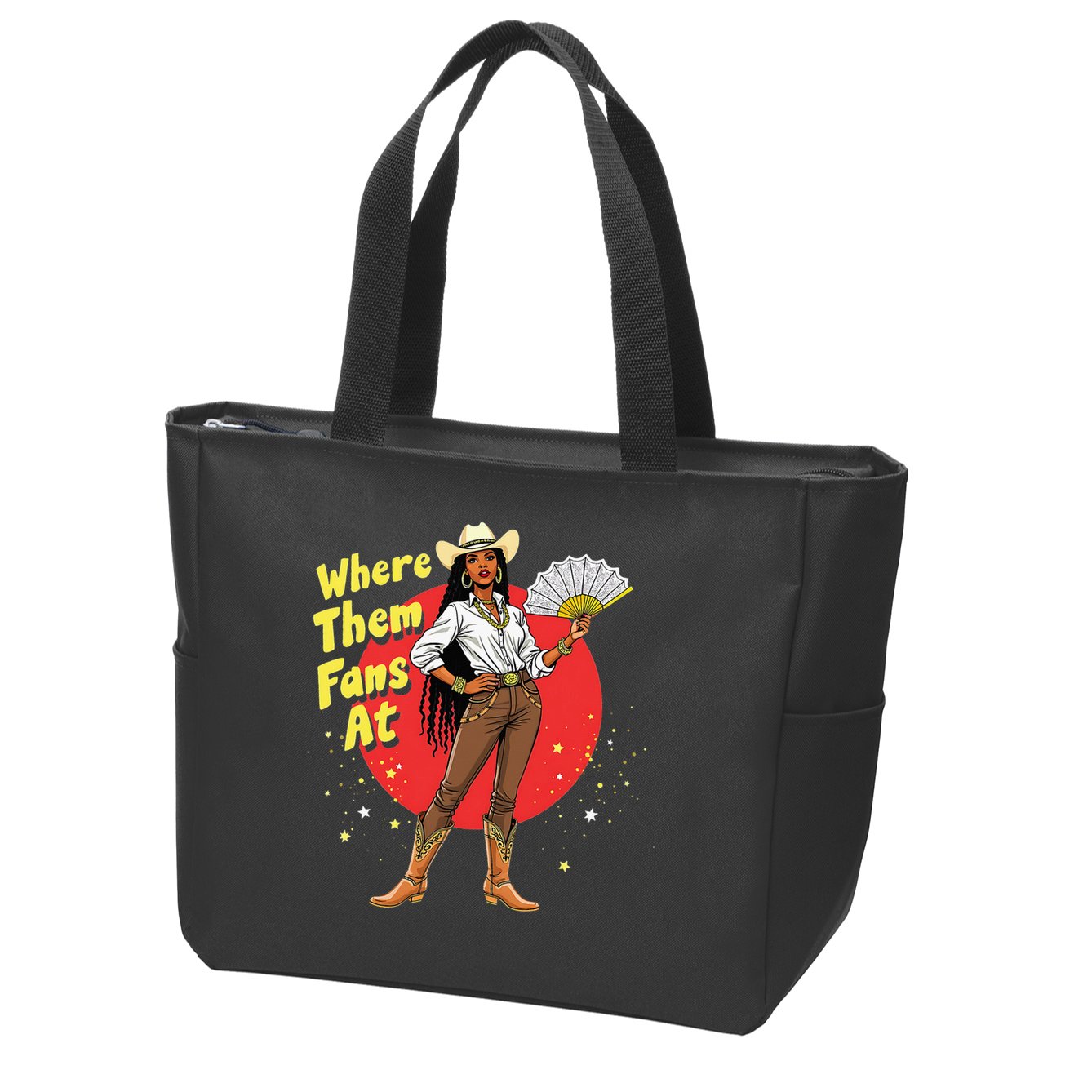 Cowgirls Country Where Them Fans At Melanin Life Women Zip Tote Bag