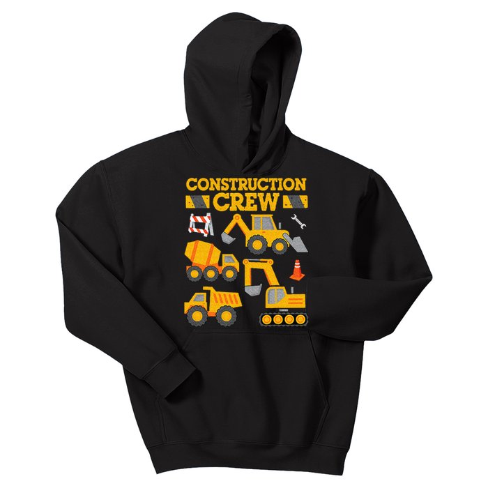 Construction Crew Worker Excavator Kids Hoodie