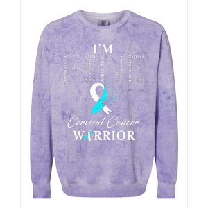 Cervical Cancer Warrior I'm Fine Colorblast Crewneck Sweatshirt