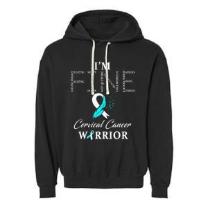 Cervical Cancer Warrior I'm Fine Garment-Dyed Fleece Hoodie