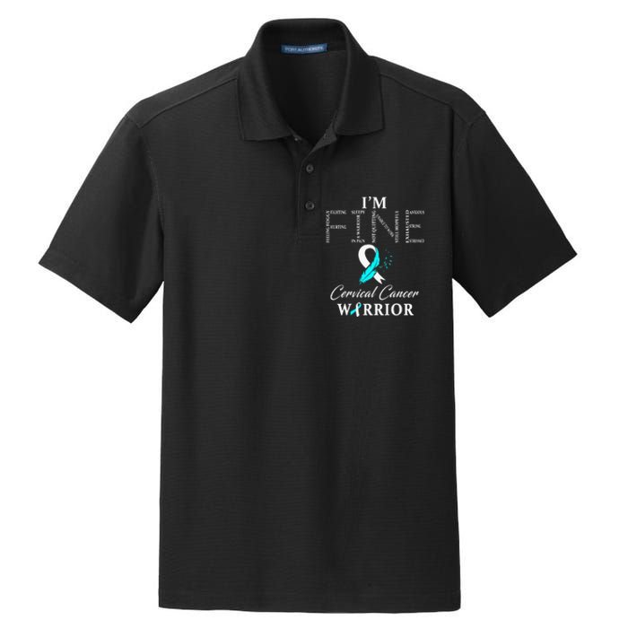 Cervical Cancer Warrior I'm Fine Dry Zone Grid Polo