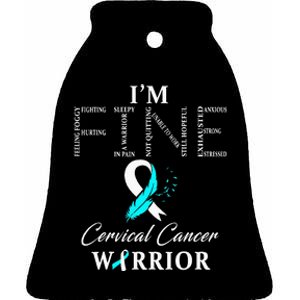 Cervical Cancer Warrior I'm Fine Ceramic Bell Ornament