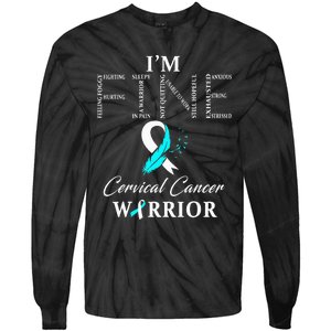 Cervical Cancer Warrior I'm Fine Tie-Dye Long Sleeve Shirt