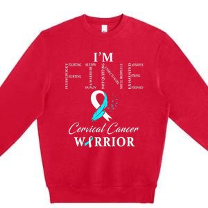 Cervical Cancer Warrior I'm Fine Premium Crewneck Sweatshirt