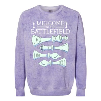 Cool Chess Welcome To The Battlefield Colorblast Crewneck Sweatshirt