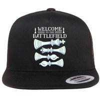 Cool Chess Welcome To The Battlefield Flat Bill Trucker Hat