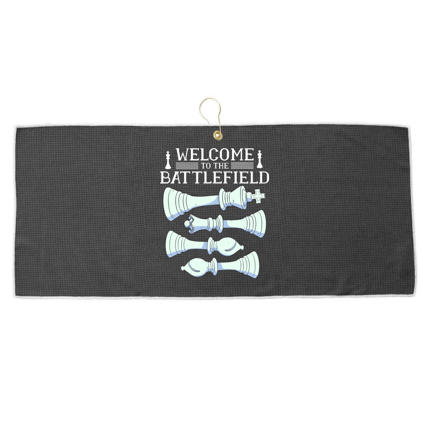 Cool Chess Welcome To The Battlefield Large Microfiber Waffle Golf Towel
