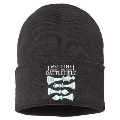 Cool Chess Welcome To The Battlefield Sustainable Knit Beanie