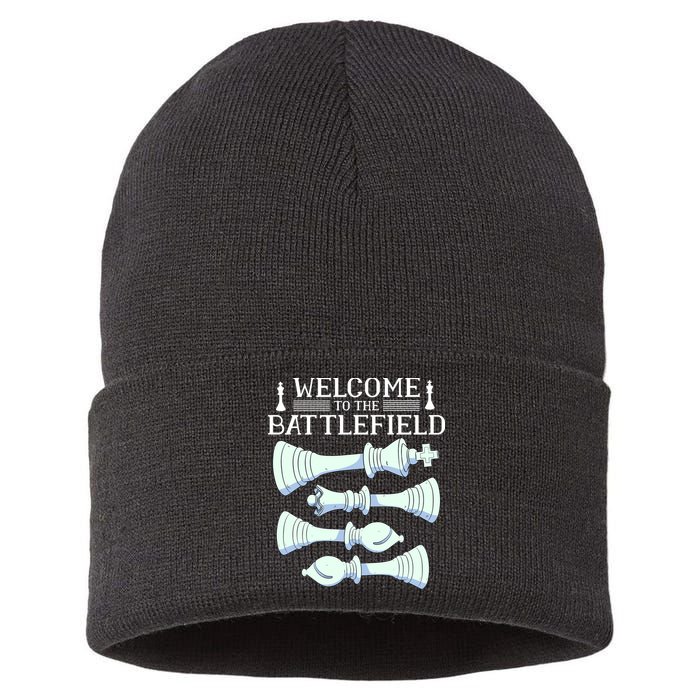 Cool Chess Welcome To The Battlefield Sustainable Knit Beanie