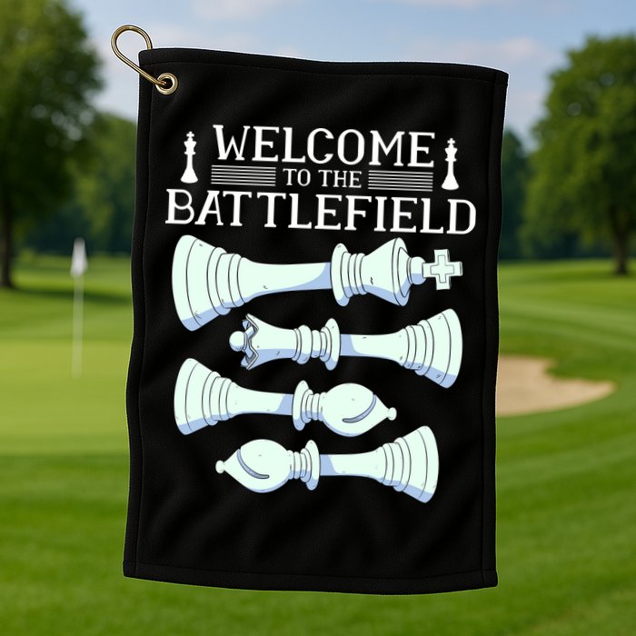 Cool Chess Welcome To The Battlefield Golf Towel