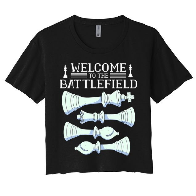Cool Chess Welcome To The Battlefield Crop Top