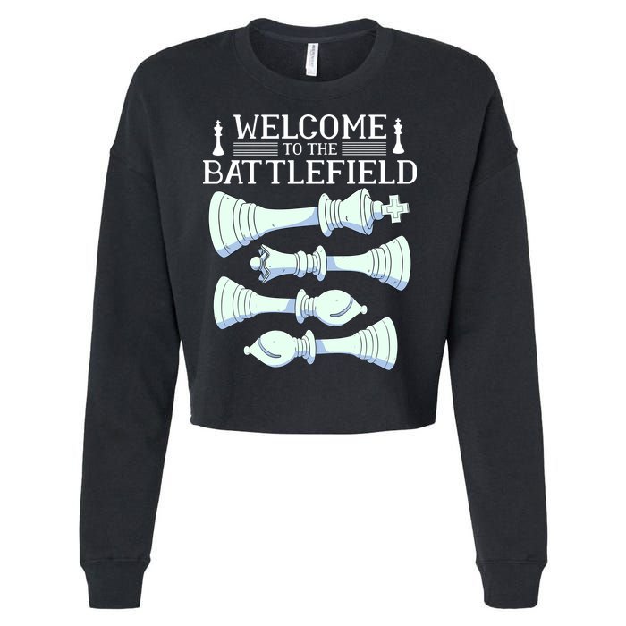 Cool Chess Welcome To The Battlefield Cropped Pullover Crew
