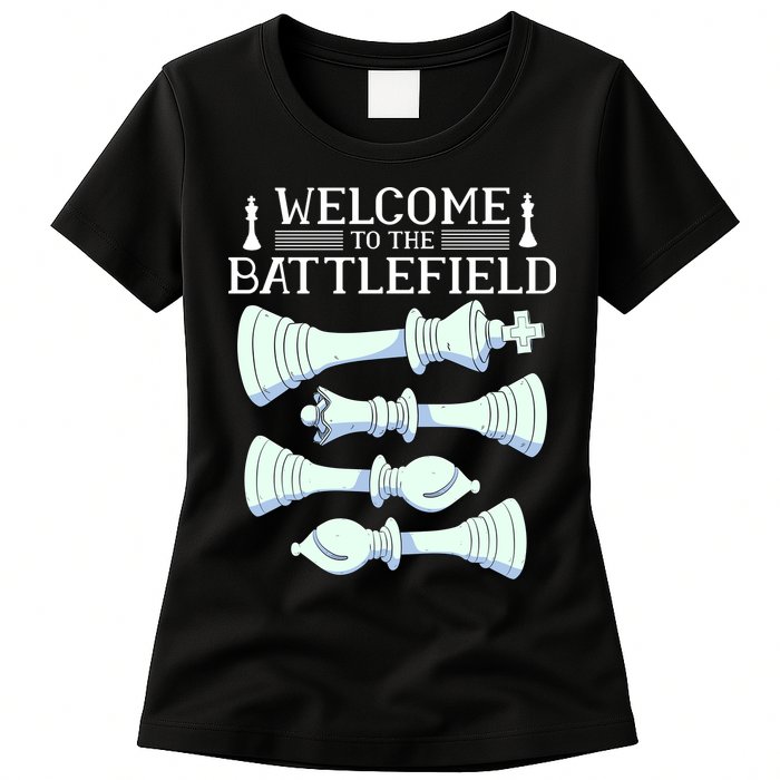 Cool Chess Welcome To The Battlefield Womens T-Shirt