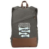 Cool Chess Welcome To The Battlefield Cotton Canvas Backpack