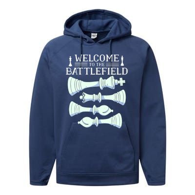 Cool Chess Welcome To The Battlefield Performance Fleece Hoodie