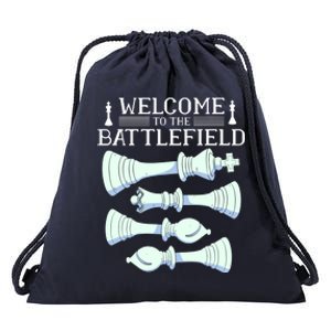 Cool Chess Welcome To The Battlefield Drawstring Bag