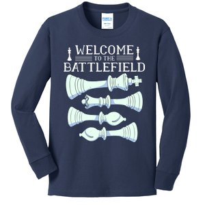 Cool Chess Welcome To The Battlefield Kids Long Sleeve Shirt